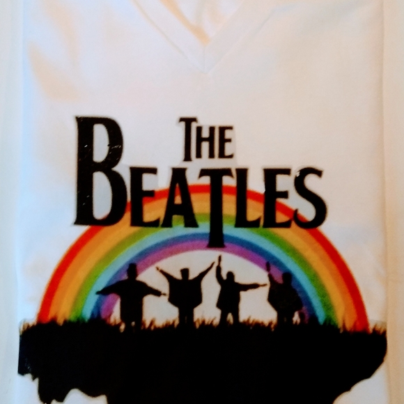 Women V Neck The Beatles T Shirt - Picture 3 of 5